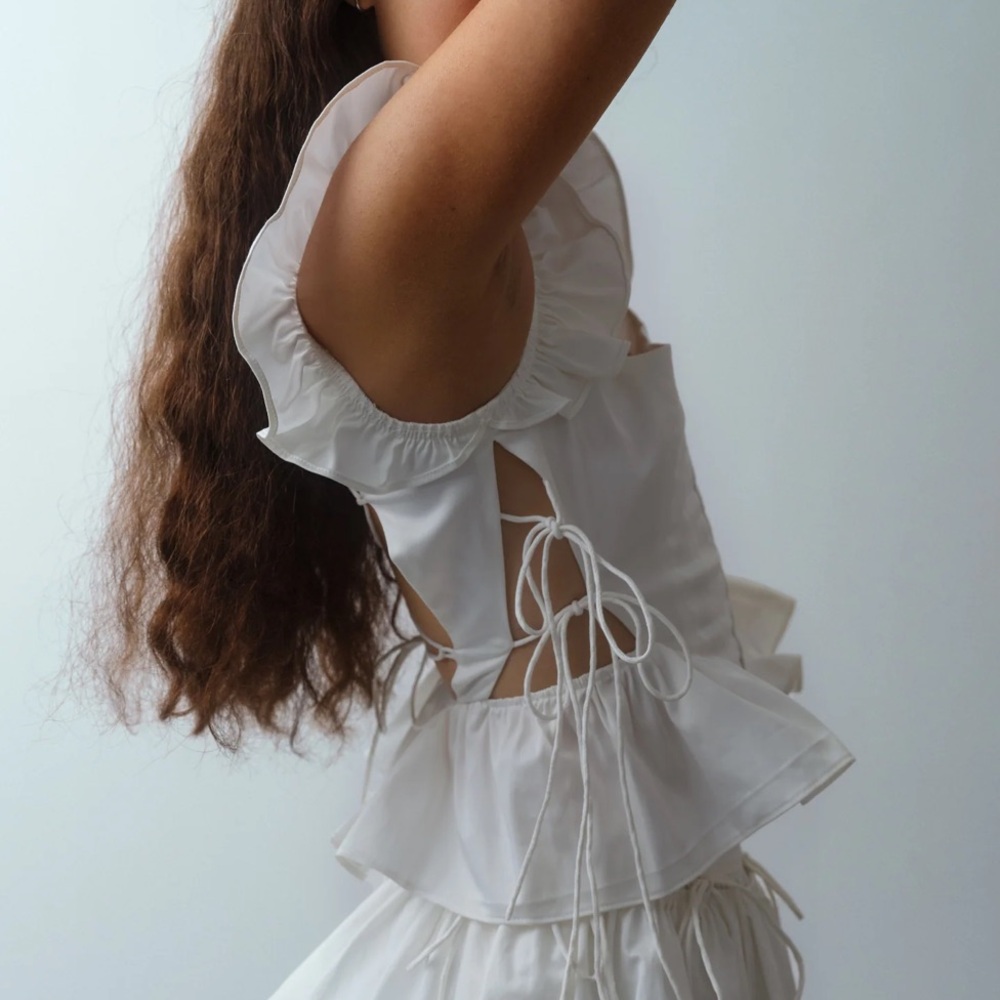 Allina Liu Castell Top in Milk White - Picture 3 of 8